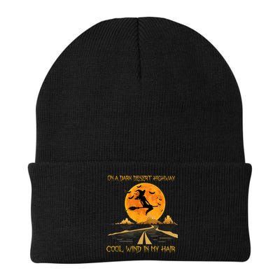 Happy Halloween Witch Riding Brooms On A Dark Desert Highway Beanie