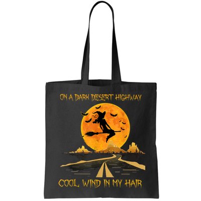 Happy Halloween Witch Riding Brooms On A Dark Desert Highway Bag