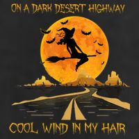 Happy Halloween Witch Riding Brooms On A Dark Desert Highway 25L Jumbo Tote