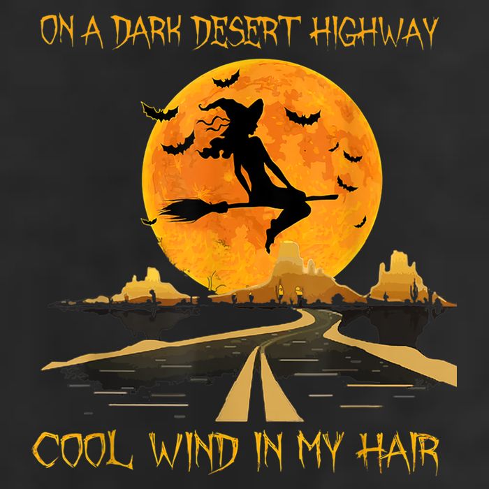 Happy Halloween Witch Riding Brooms On A Dark Desert Highway 25L Jumbo Tote