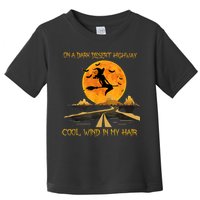 Happy Halloween Witch Riding Brooms On A Dark Desert Highway Toddler T-Shirt