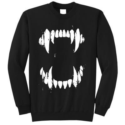 Halloween Horror Wolf Dog Vampire Monster Teeth Costume Tall Sweatshirt