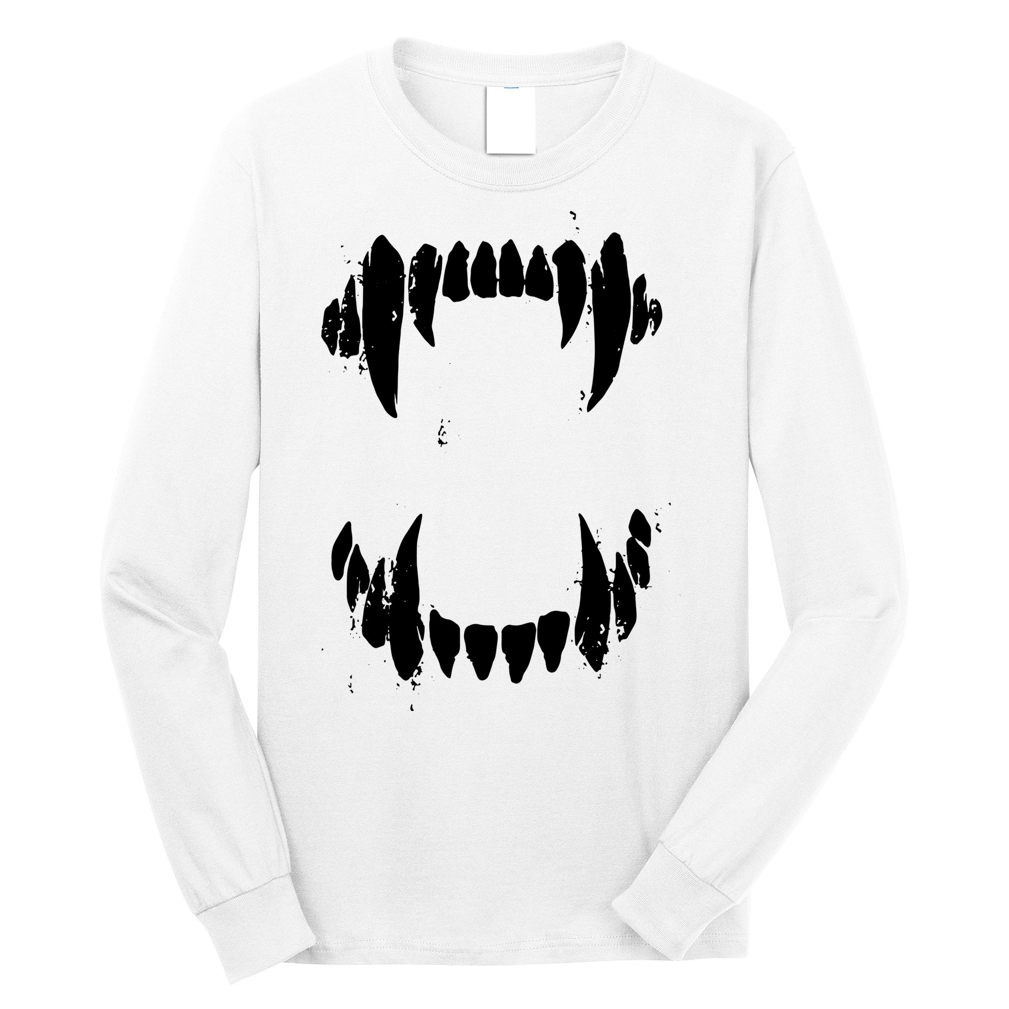 Halloween Horror Wolf Dog Vampire Monster Teeth Costume Long Sleeve Shirt