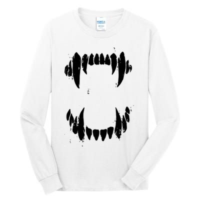 Halloween Horror Wolf Dog Vampire Monster Teeth Costume Tall Long Sleeve T-Shirt