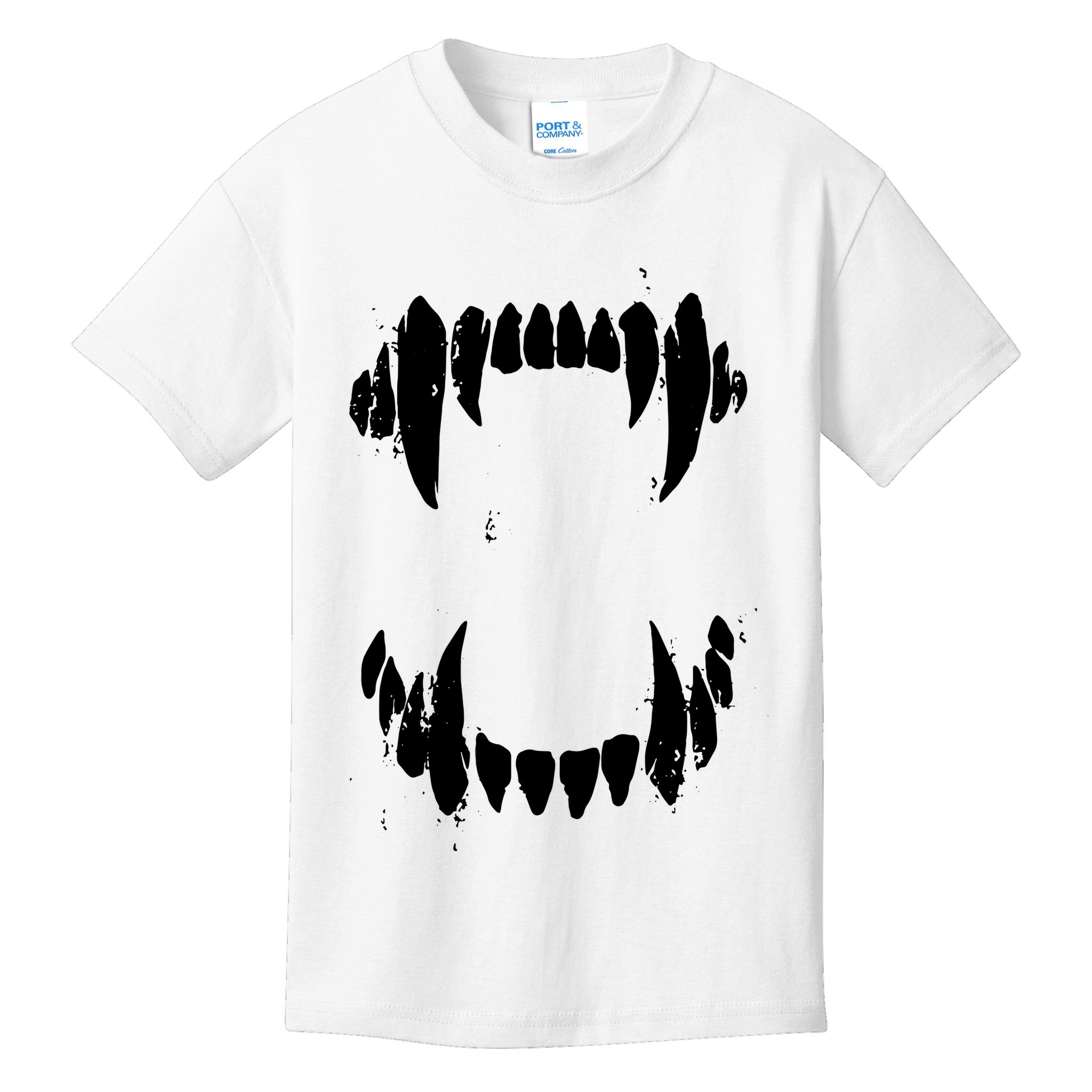 Halloween Horror Wolf Dog Vampire Monster Teeth Costume Kids T-Shirt