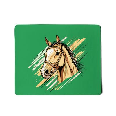 Horse Head With Dynamic Strokes Equestrian Mousepad