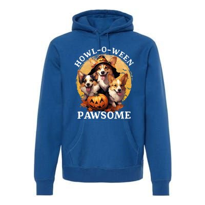 Happy Halloween Witch Welsh Corgi Dog HowlOWeen Pawsome Gift Premium Hoodie