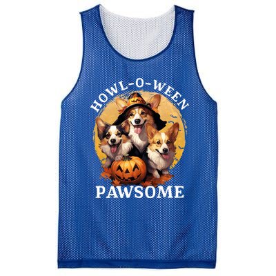 Happy Halloween Witch Welsh Corgi Dog HowlOWeen Pawsome Gift Mesh Reversible Basketball Jersey Tank