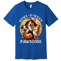 Happy Halloween Witch Welsh Corgi Dog HowlOWeen Pawsome Gift Premium T-Shirt