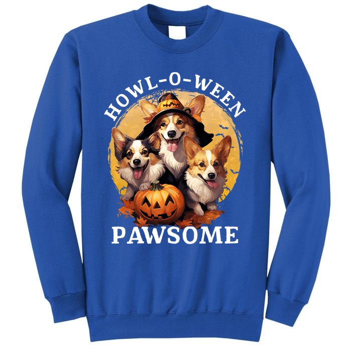 Happy Halloween Witch Welsh Corgi Dog HowlOWeen Pawsome Gift Tall Sweatshirt