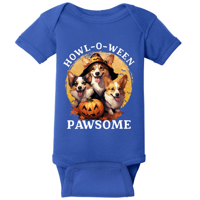 Happy Halloween Witch Welsh Corgi Dog HowlOWeen Pawsome Gift Baby Bodysuit