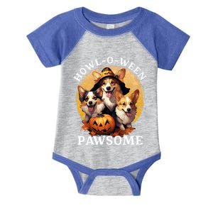 Happy Halloween Witch Welsh Corgi Dog HowlOWeen Pawsome Gift Infant Baby Jersey Bodysuit