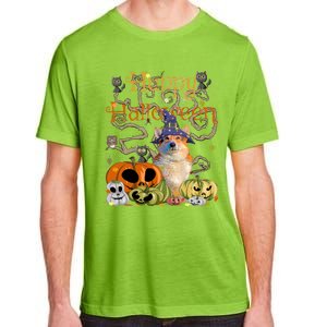 Happy Halloween Witch Corgi Pumpkin Black Cat JackOLantern Cool Gift Adult ChromaSoft Performance T-Shirt