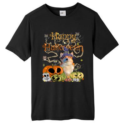 Happy Halloween Witch Corgi Pumpkin Black Cat JackOLantern Cool Gift Tall Fusion ChromaSoft Performance T-Shirt