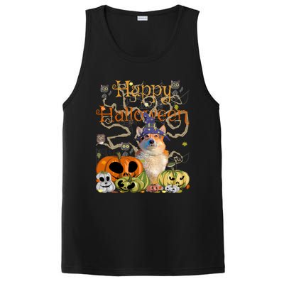 Happy Halloween Witch Corgi Pumpkin Black Cat JackOLantern Cool Gift PosiCharge Competitor Tank