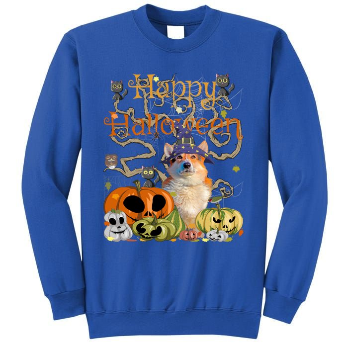 Happy Halloween Witch Corgi Pumpkin Black Cat JackOLantern Cool Gift Sweatshirt