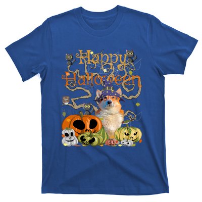 Happy Halloween Witch Corgi Pumpkin Black Cat JackOLantern Cool Gift T-Shirt