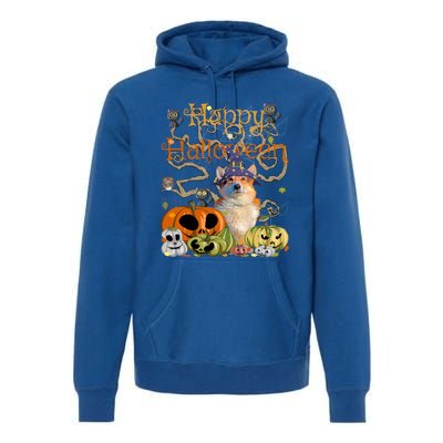 Happy Halloween Witch Corgi Pumpkin Black Cat JackOLantern Cool Gift Premium Hoodie