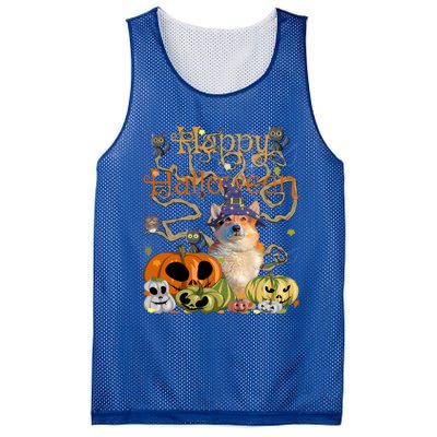 Happy Halloween Witch Corgi Pumpkin Black Cat JackOLantern Cool Gift Mesh Reversible Basketball Jersey Tank