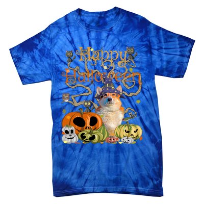 Happy Halloween Witch Corgi Pumpkin Black Cat JackOLantern Cool Gift Tie-Dye T-Shirt