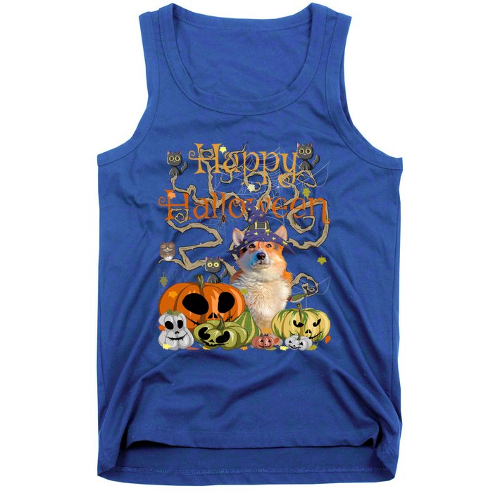 Happy Halloween Witch Corgi Pumpkin Black Cat JackOLantern Cool Gift Tank Top