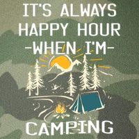 Happy Hour When Im Camping With Family Members Hello Summer Gift Legacy Tie Dye Trucker Hat