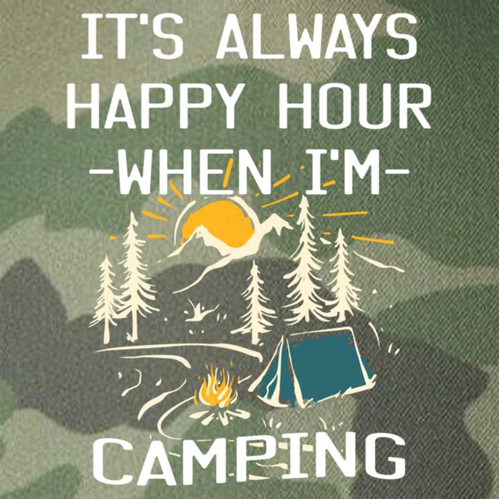 Happy Hour When Im Camping With Family Members Hello Summer Gift Legacy Tie Dye Trucker Hat