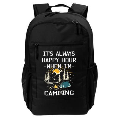 Happy Hour When Im Camping With Family Members Hello Summer Gift Backpack