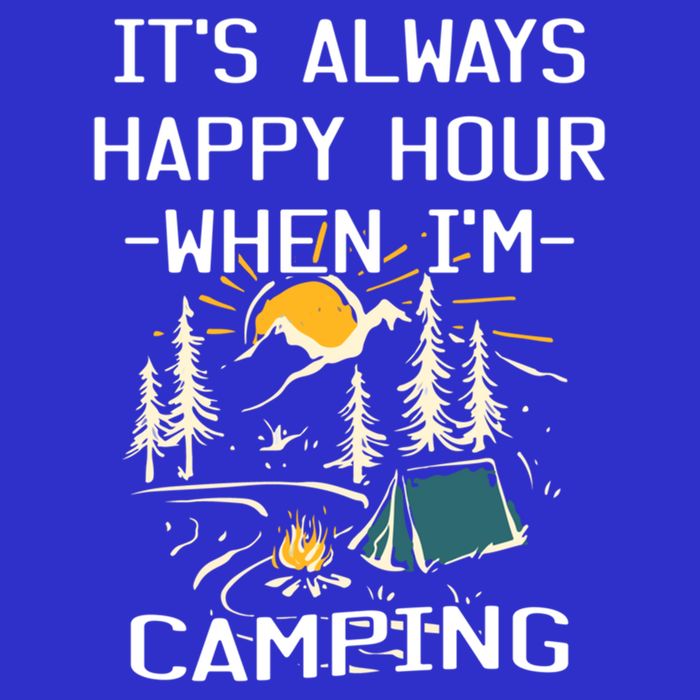 Happy Hour When Im Camping With Family Members Hello Summer Gift Apron