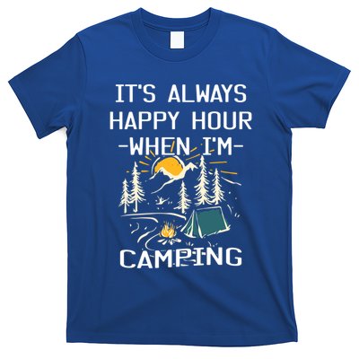 Happy Hour When Im Camping With Family Members Hello Summer Gift T-Shirt
