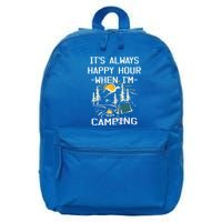 Happy Hour When Im Camping With Family Members Hello Summer Gift 16 in Basic Backpack