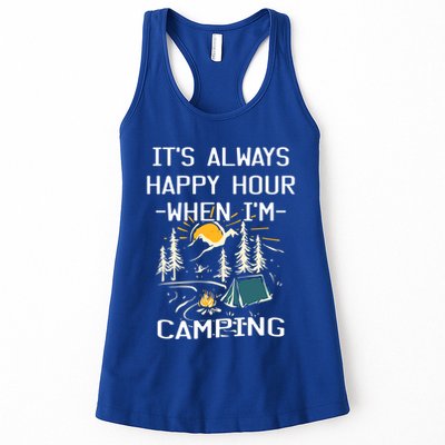 Happy Hour When Im Camping With Family Members Hello Summer Gift Womens Tank Top