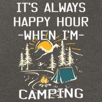 Happy Hour When Im Camping With Family Members Hello Summer Gift Cotton Canvas Backpack