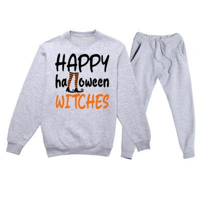 Happy Halloween Witches Cute Premium Crewneck Sweatsuit Set