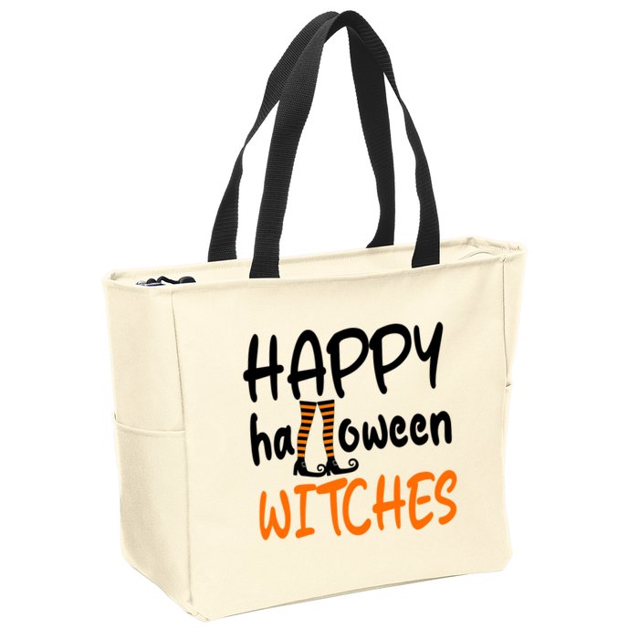 Happy Halloween Witches Cute Zip Tote Bag