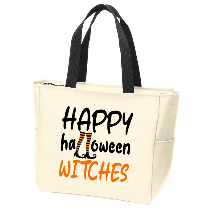 Happy Halloween Witches Cute Zip Tote Bag