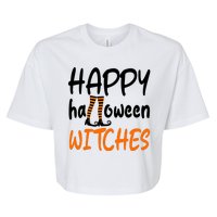 Happy Halloween Witches Cute Bella+Canvas Jersey Crop Tee