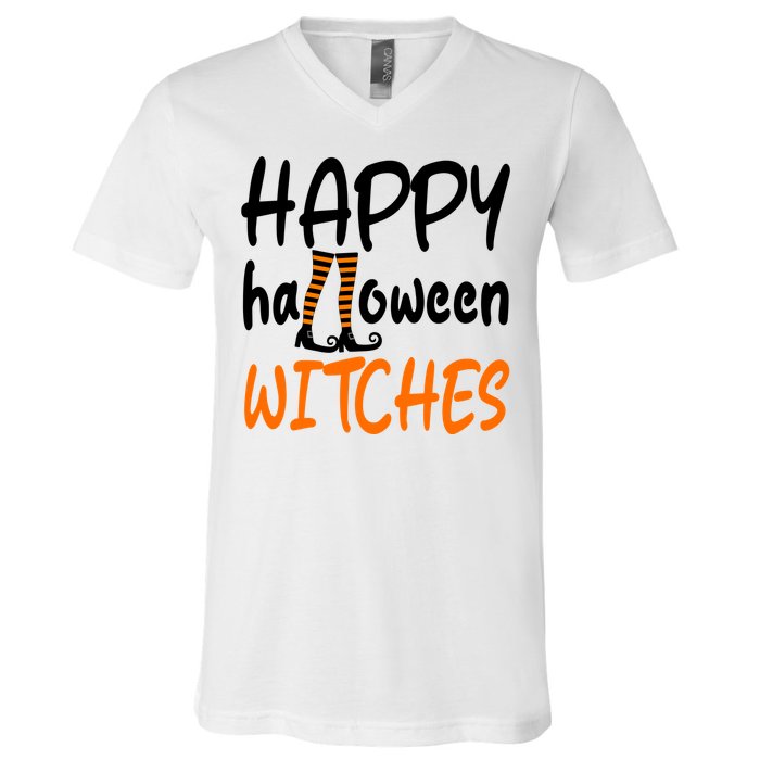 Happy Halloween Witches Cute V-Neck T-Shirt