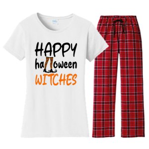 Happy Halloween Witches Cute Women's Flannel Pajama Set