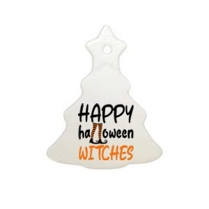 Happy Halloween Witches Cute Ceramic Tree Ornament