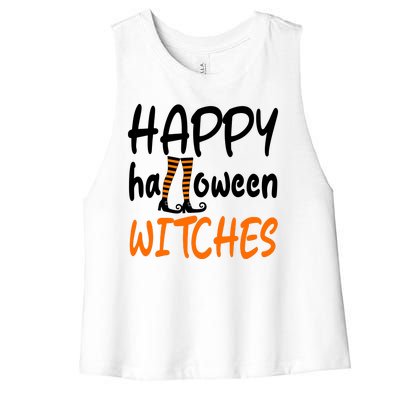 Happy Halloween Witches Cute Women's Racerback Cropped Tank