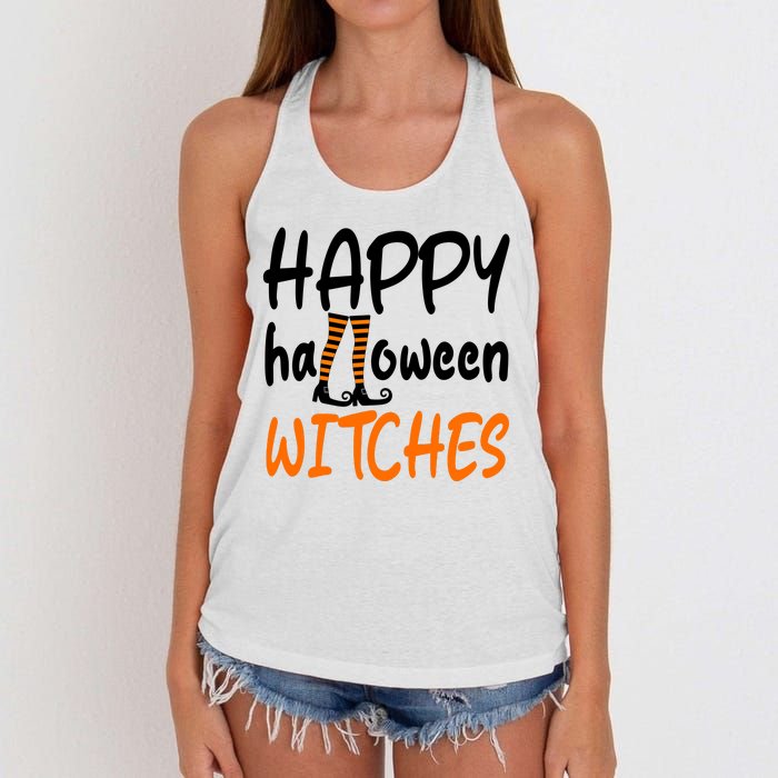 Happy Halloween Witches Cute Women's Knotted Racerback Tank