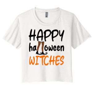 Happy Halloween Witches Cute Women's Crop Top Tee