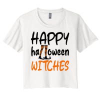 Happy Halloween Witches Cute Women's Crop Top Tee