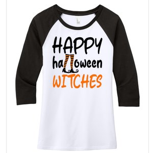 Happy Halloween Witches Cute Women's Tri-Blend 3/4-Sleeve Raglan Shirt