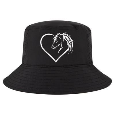 Horse Head With A Heart Riding Horse Cool Comfort Performance Bucket Hat