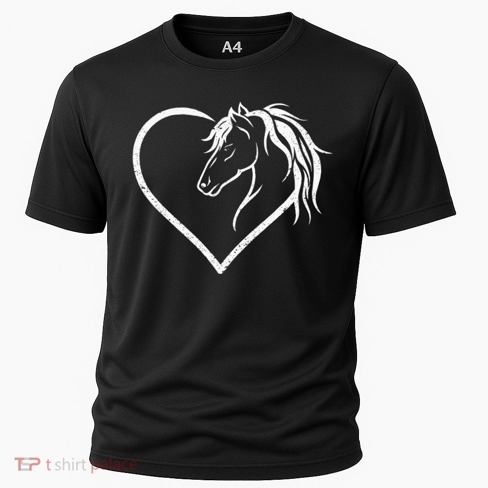 Horse Head With A Heart Riding Horse Performance Shirt