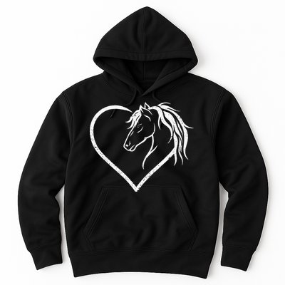 Horse Head With A Heart Riding Horse Hoodie