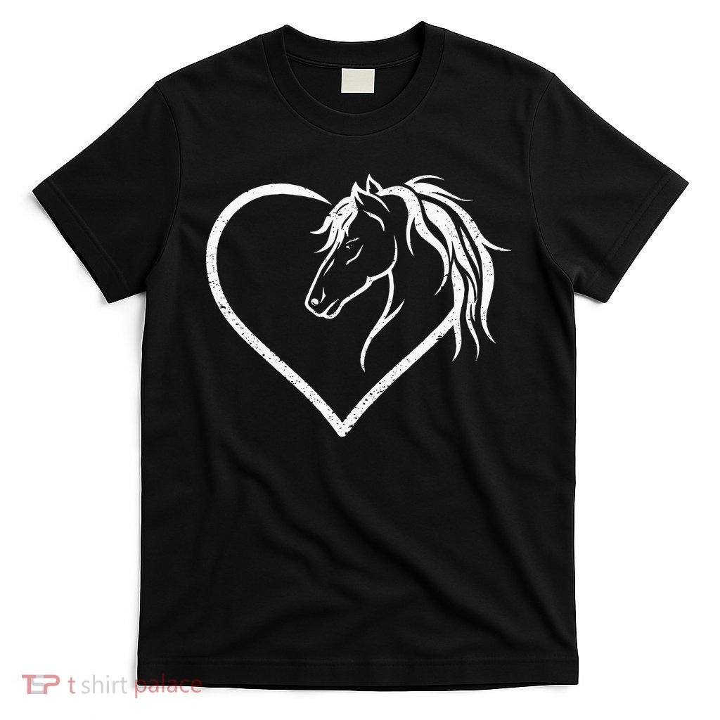 Horse Head With A Heart Riding Horse T-Shirt
