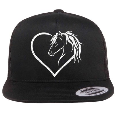Horse Head With A Heart Riding Horse Flatbill Hat